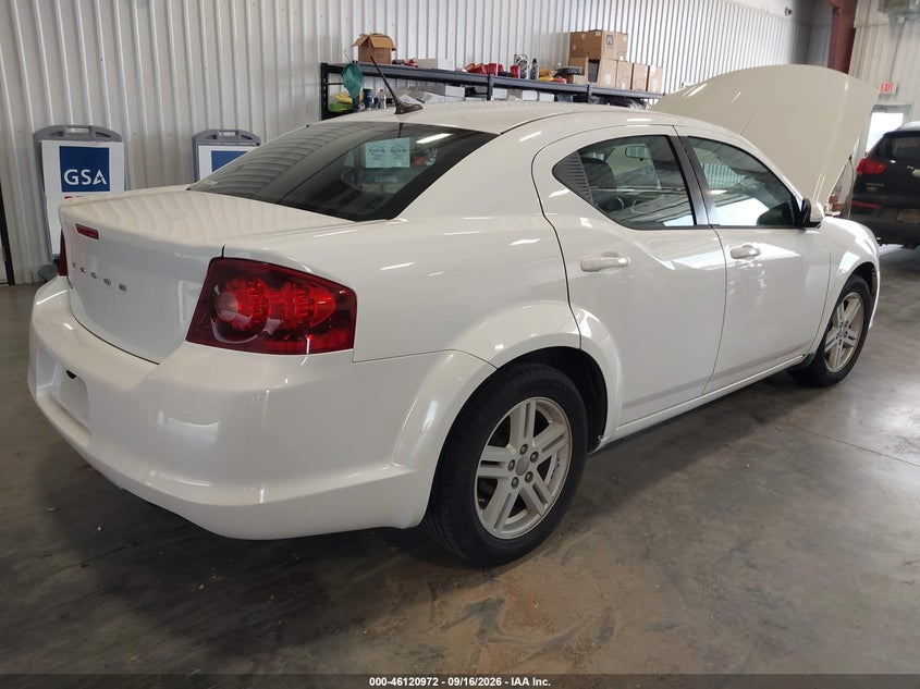 Vin: 1c3cdzcb0cn137664, lot: 46620691, dodge avenger sxt 20124