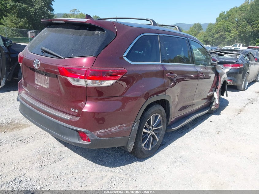 Vin: 5tdkzrfh1js264892, lot: 46620876, toyota highlander xle 20184