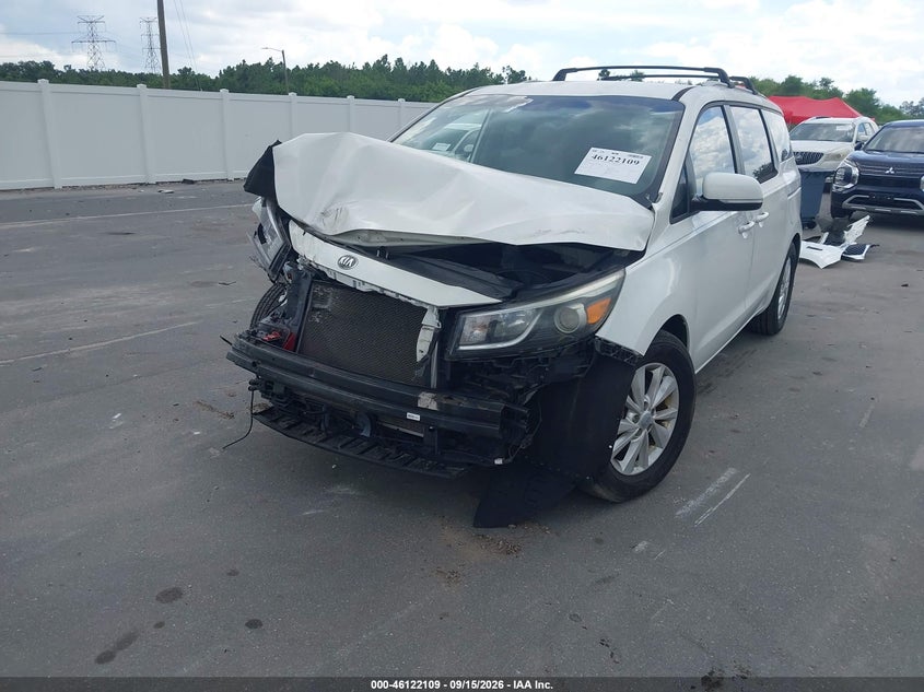Vin: kndmb5c11g6148629, lot: 46621829, kia sedona lx 20162