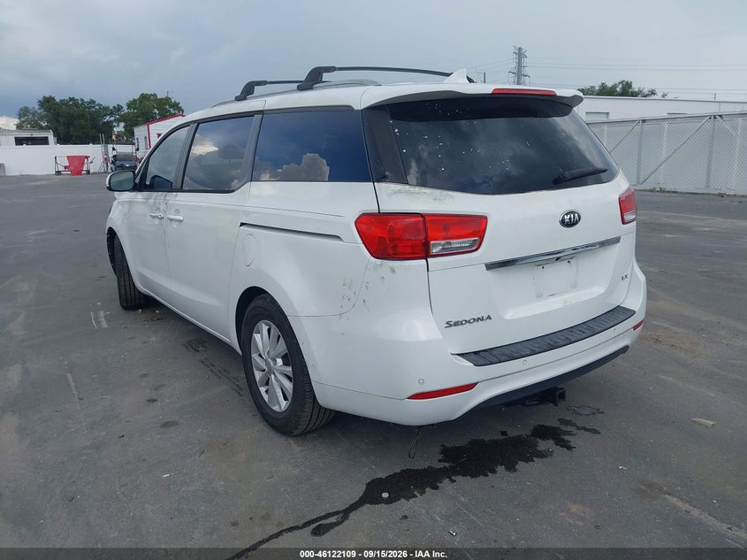 Vin: kndmb5c11g6148629, lot: 46621829, kia sedona lx 20163