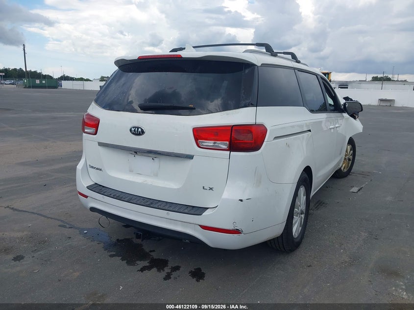 Vin: kndmb5c11g6148629, lot: 46621829, kia sedona lx 20164