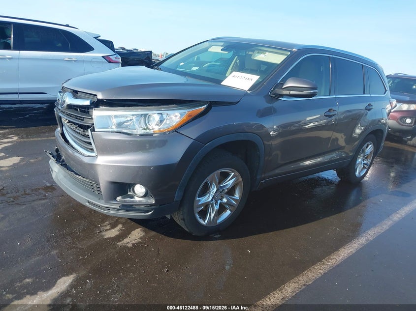 Vin: 5tdykrfhxes005614, lot: 46622208, toyota highlander limited v6 20142