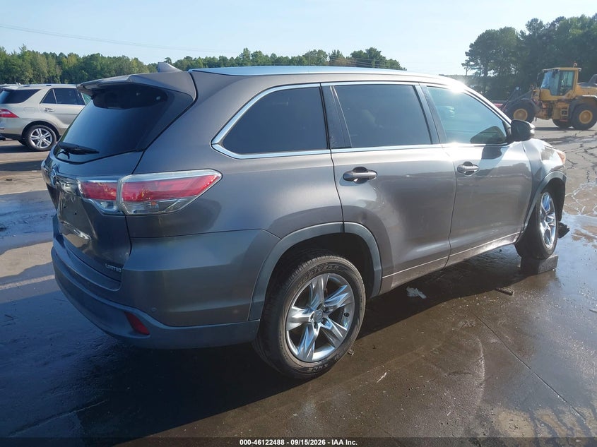 Vin: 5tdykrfhxes005614, lot: 46622208, toyota highlander limited v6 20144