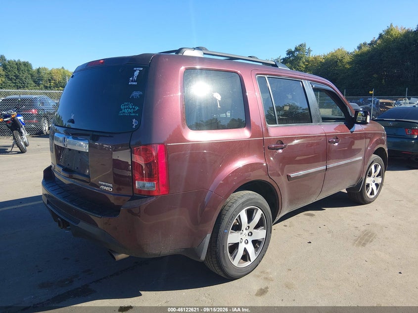 Vin: 5fnyf4h95db013992, lot: 46622341, honda pilot touring 20134