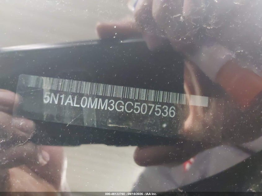 INFINITI QX60 2016 VIN 5N1AL0MM3GC507536