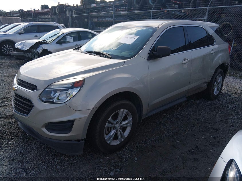 Vin: 2gnalbek9g1188668, lot: 46622573, chevrolet equinox ls 20162