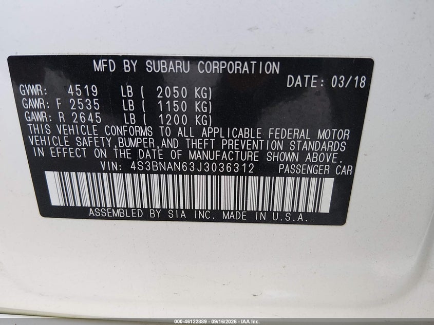 2018 SUBARU LEGACY 2.5I LIMITED · Фото 9
