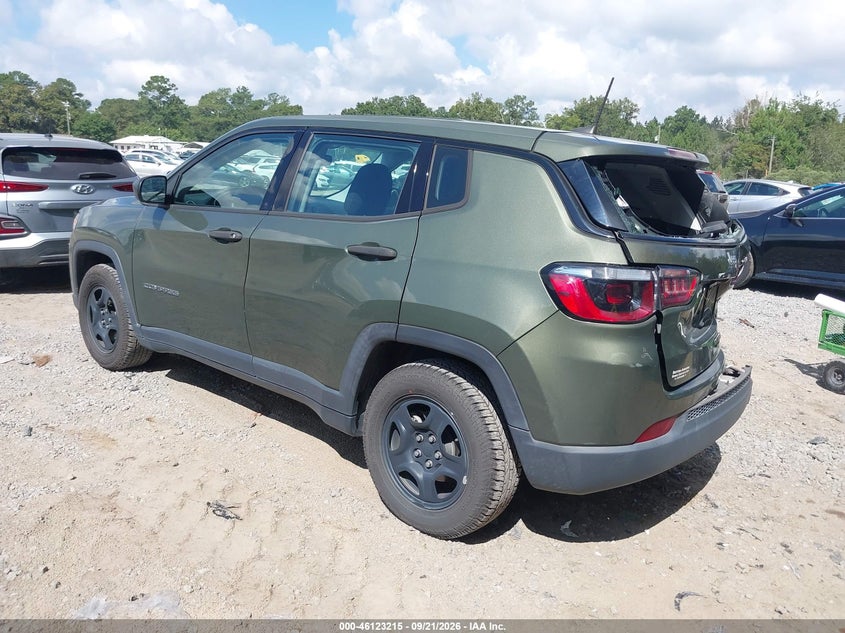 Vin: 3c4njcab1mt523038, lot: 46622935, jeep compass sport fwd 20213