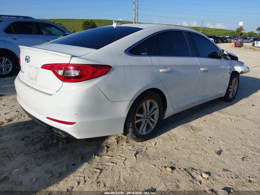Vin: 5npe24af7hh456022, lot: 46622973, hyundai sonata se 20174