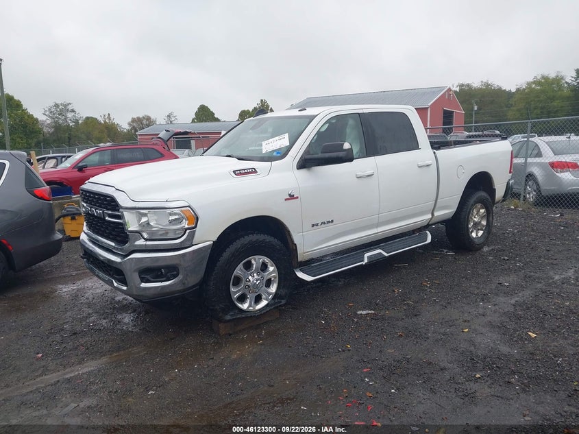 Vin: 3c6ur5dl8ng298140, lot: 46623020, ram 2500 big horn  4x4 6'4 box 20222