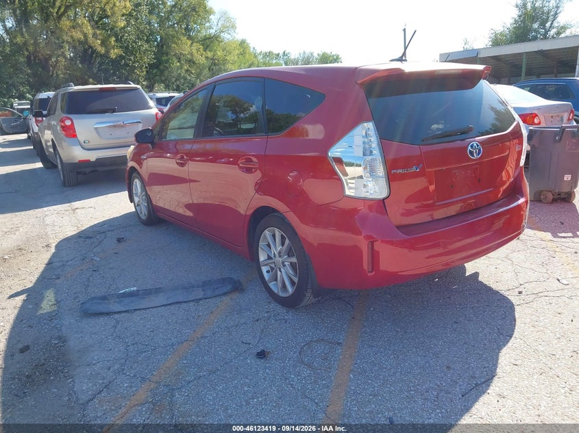 Vin: jtdzn3eu6c3160375, lot: 46623139, toyota prius v five 20123