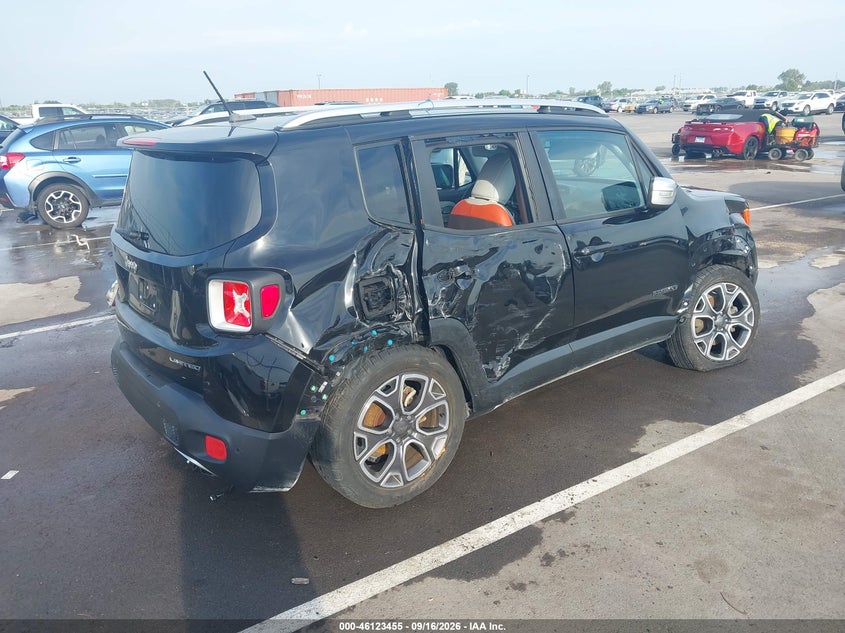 Vin: zaccjadb9hpf50105, lot: 46623175, jeep renegade limited fwd 20174