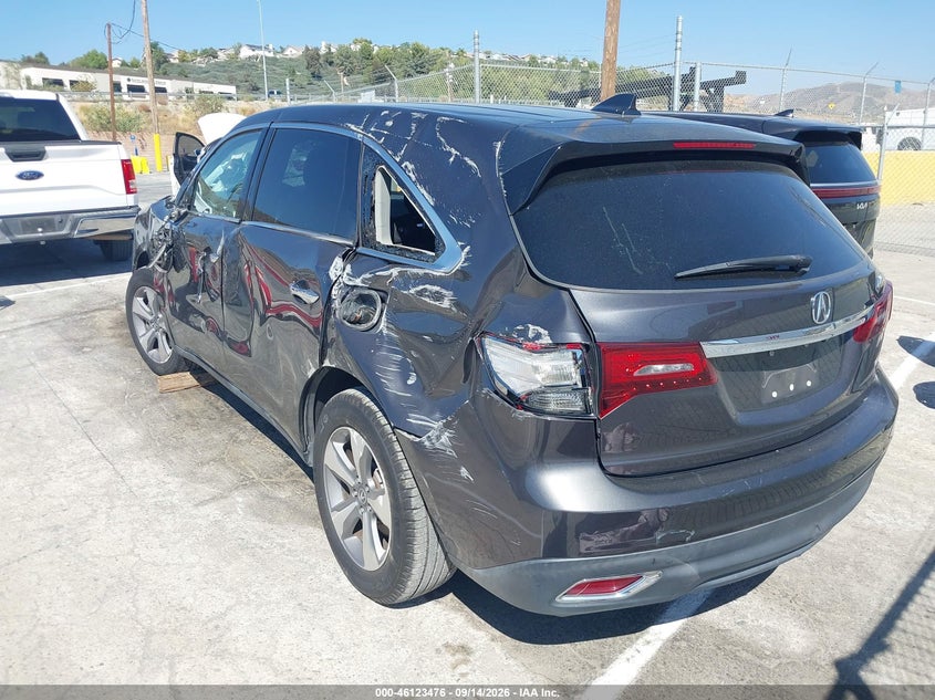 Vin: 5fryd3h25eb015406, lot: 46623196, acura mdx 20143