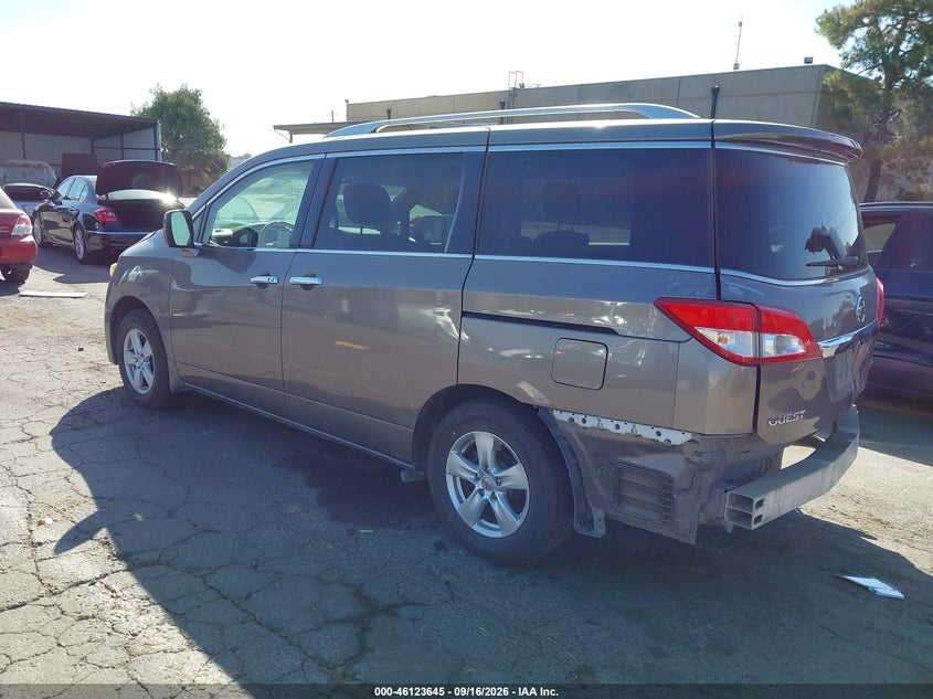 Vin: jn8ae2kp1e9107786, lot: 46623365, nissan quest sv 20143
