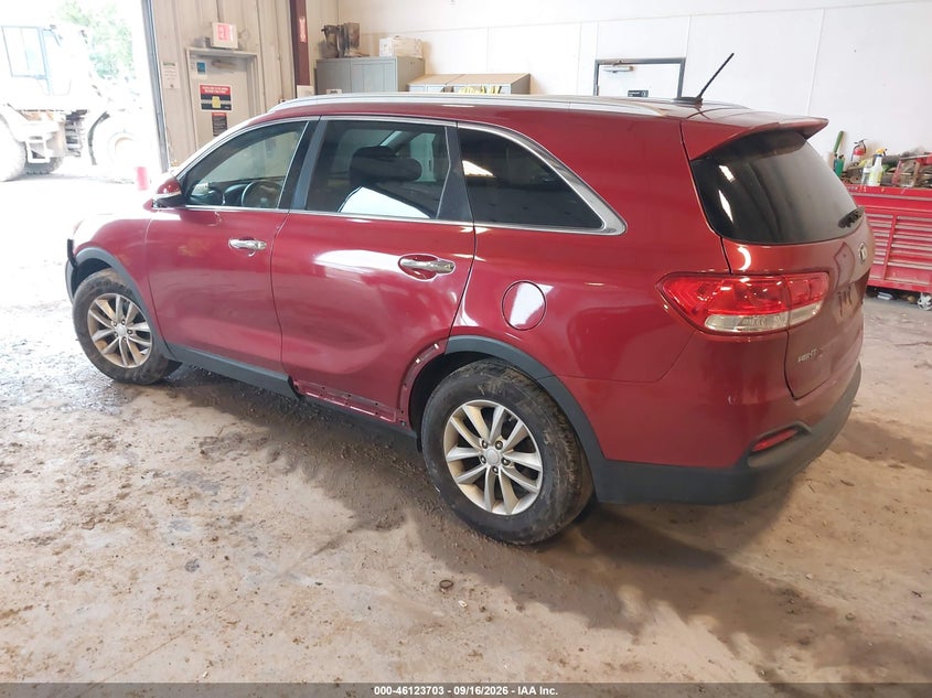 Vin: 5xypg4a56gg111345, lot: 46623423, kia sorento 3.3l lx 20163