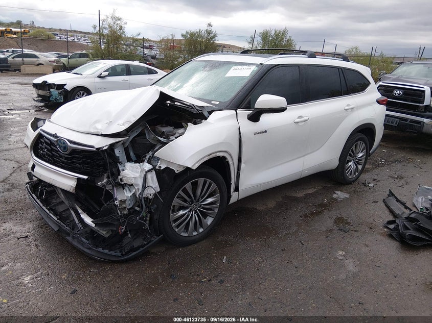 Vin: 5tdfarah8ms005532, lot: 46623455, toyota highlander hybrid platinum 20212