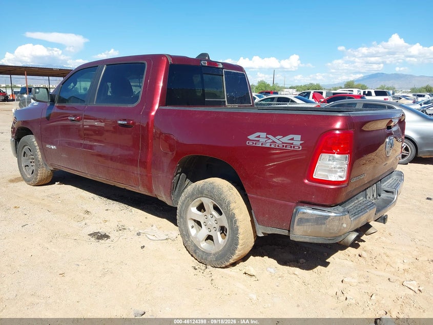 Vin: 1c6srfft5ln111418, lot: 46624118, ram 1500 big horn  4x4 5'7 box 20203