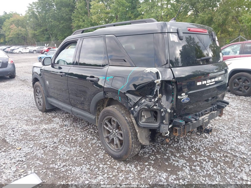 Vin: 3fmcr9b6xnrd38551, lot: 46624430, ford bronco sport big bend 20223