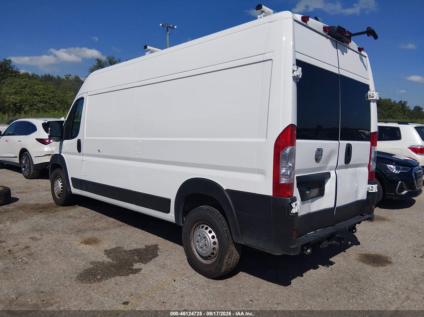 Vin: 3c6lrvdg8se530743, lot: 46624445, ram promaster 2500 tradesman high roof 159 wb w/pass seat 20253