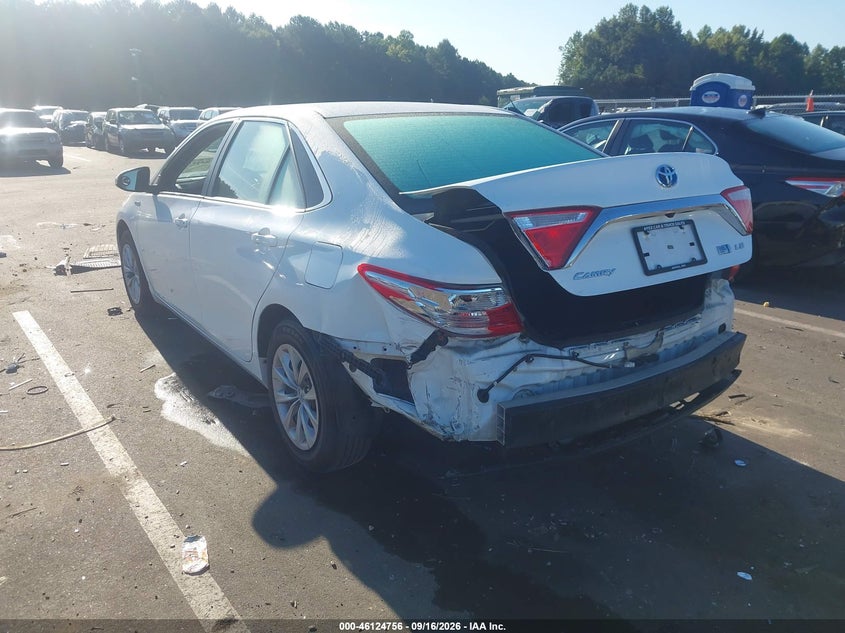 Vin: 4t1bd1fk8gu184906, lot: 46624476, toyota camry hybrid le 20163