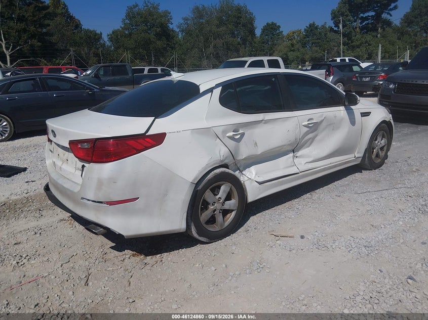 Vin: knagm4a78f5648507, lot: 46624580, kia optima lx 20154