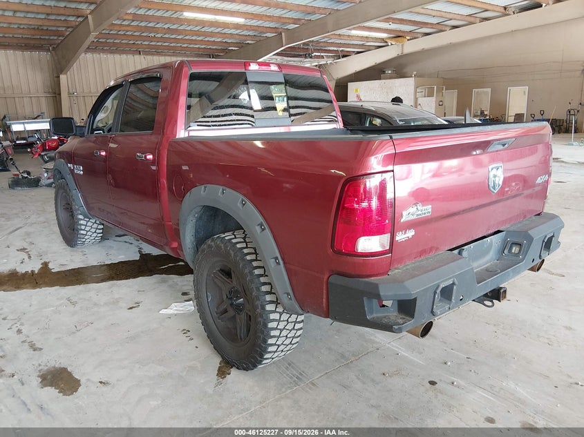 Vin: 3c6rr7lt6fg711757, lot: 46624947, ram 1500 big horn 20153