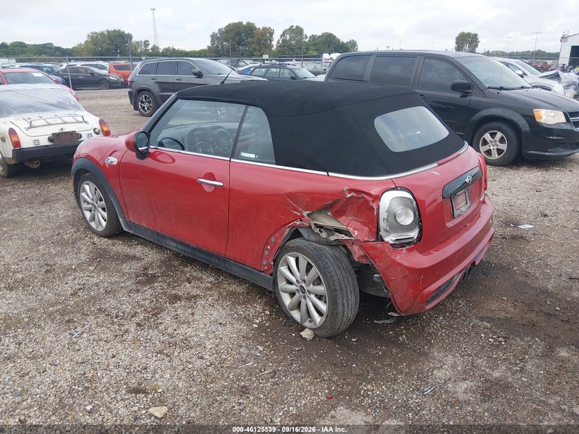 Vin: wmwwg9c58g3a91254, lot: 46625259, mini convertible cooper s 20163