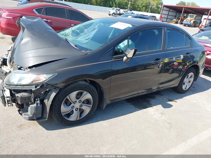 Vin: 19xfb2f57de075312, lot: 46625682, honda civic lx 20132