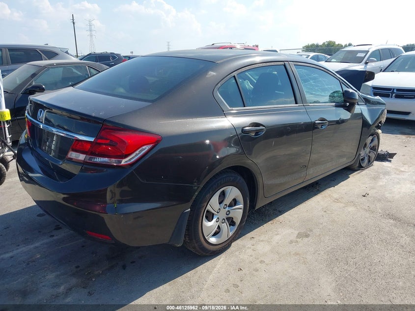Vin: 19xfb2f57de075312, lot: 46625682, honda civic lx 20134