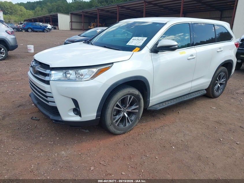 Vin: 5tdzzrfh8js257503, lot: 46625991, toyota highlander le 20182