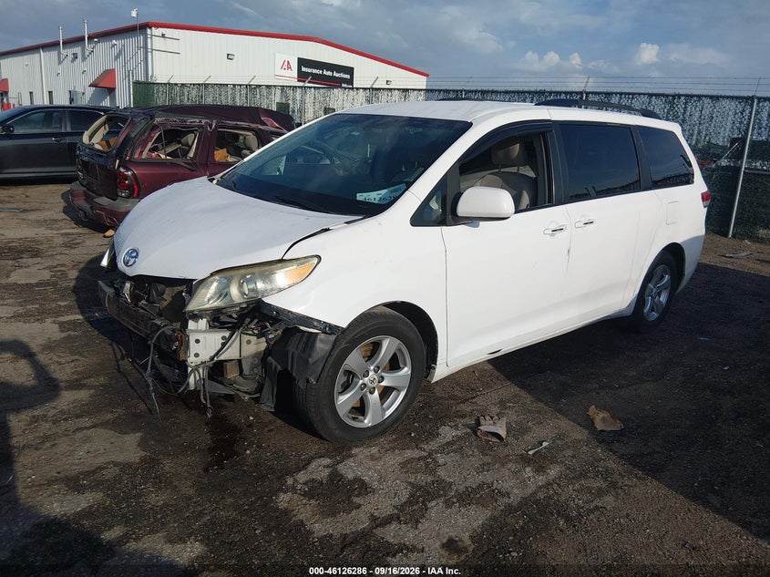 Vin: 5tdkk3dc3cs203748, lot: 46626005, toyota sienna le v6 8 passenger 20122