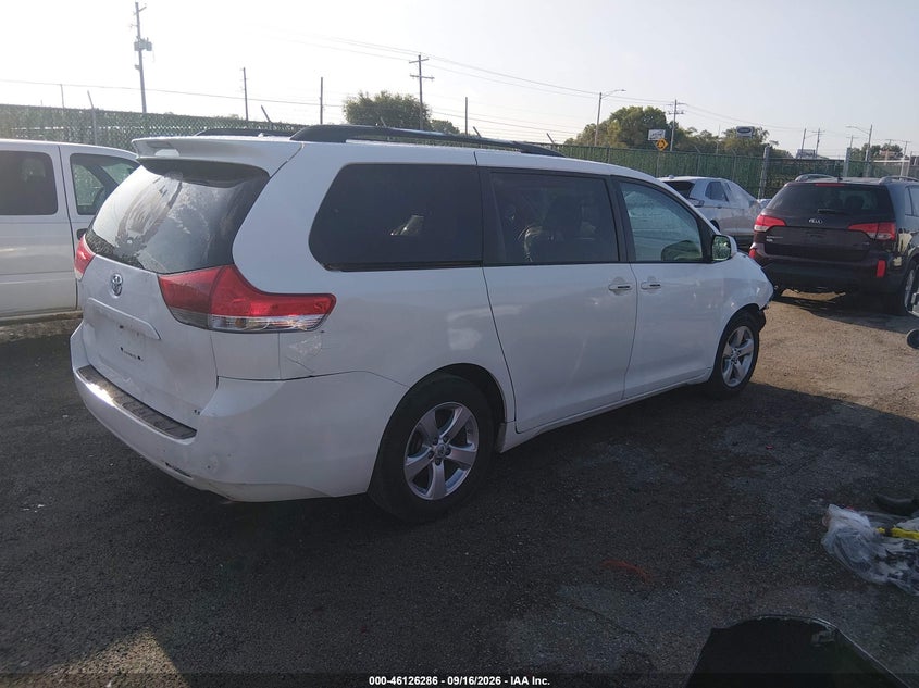 Vin: 5tdkk3dc3cs203748, lot: 46626005, toyota sienna le v6 8 passenger 20124