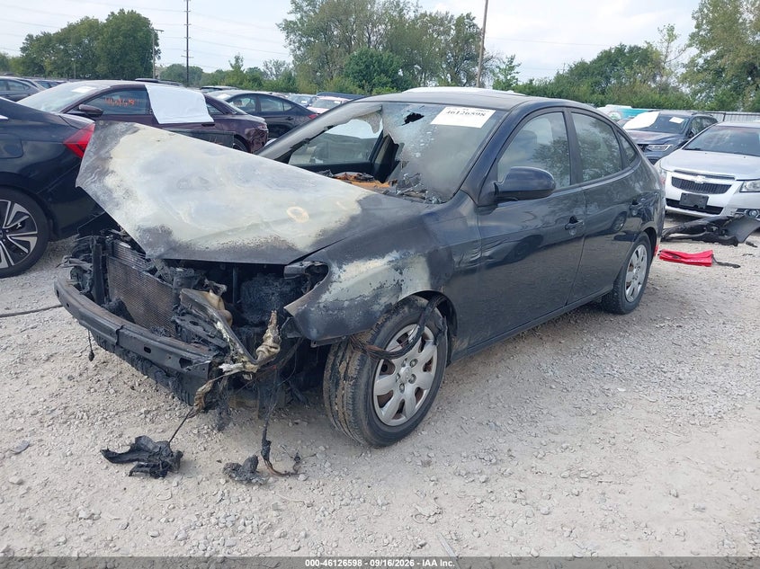 2008 Hyundai Elantra Gls/Se, Exterior Burn, IAAI, VIN KMHDU46D98U393553 — photo 2