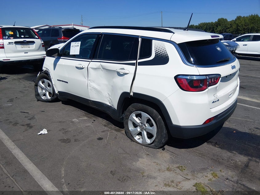 Vin: 3c4njdbb8jt455000, lot: 46626408, jeep compass latitude 4x4 20183