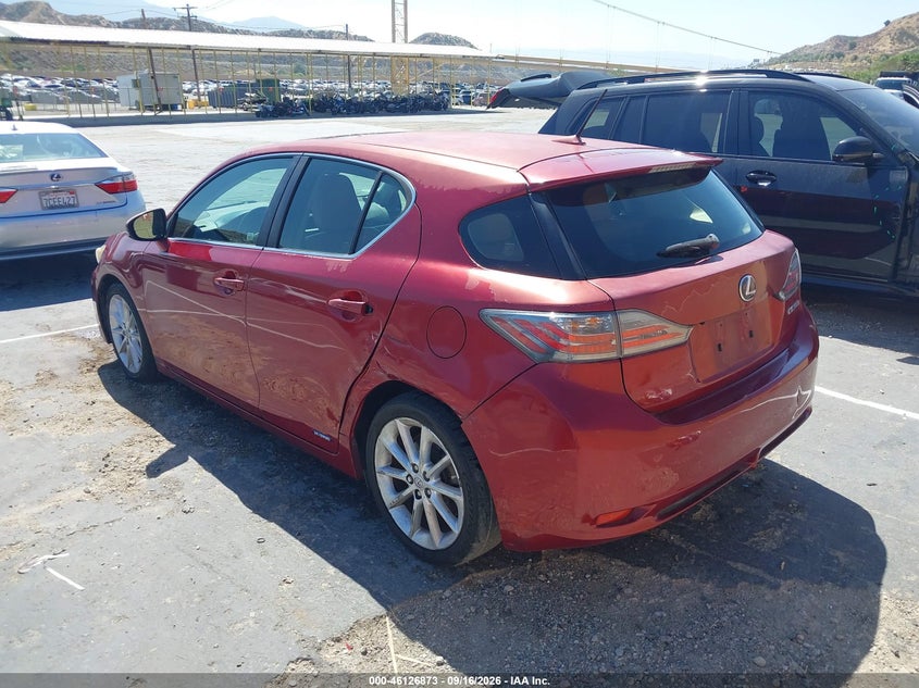 Vin: jthkd5bh0c2088293, lot: 46626593, lexus ct 200h premium 20123