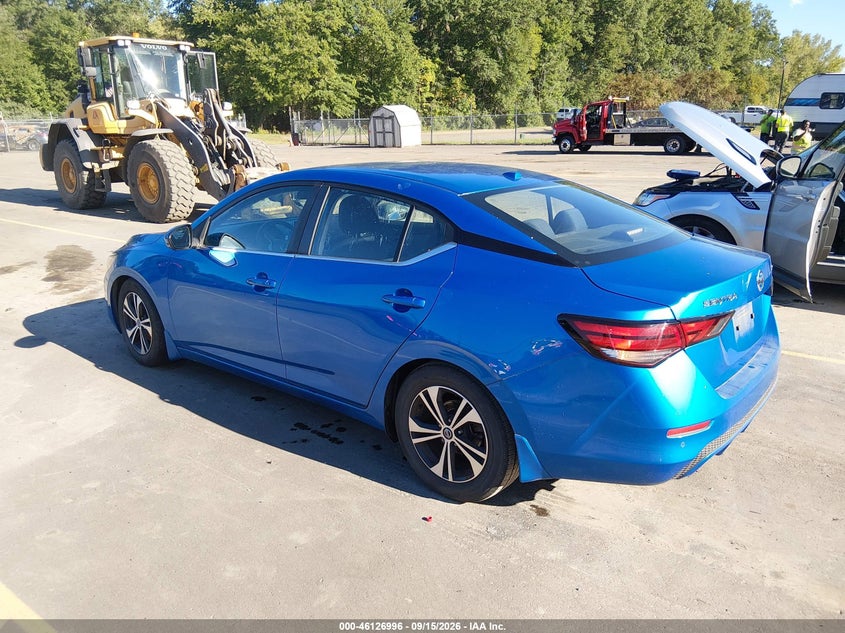 Vin: 3n1ab8cv9ly222652, lot: 46626716, nissan sentra sv xtronic cvt 20203