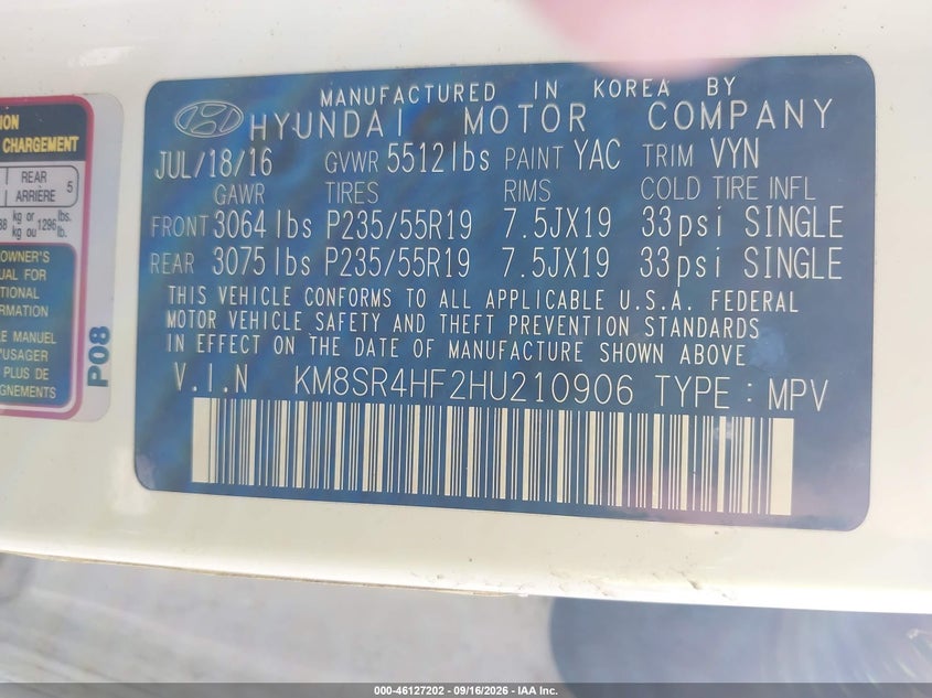 2017 HYUNDAI SANTA FE SE ULTIMATE · Фото 9