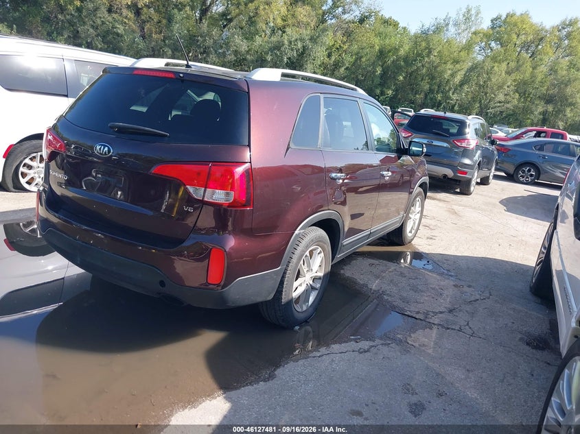 Vin: 5xyktda71fg657752, lot: 46627201, kia sorento lx v6 20154