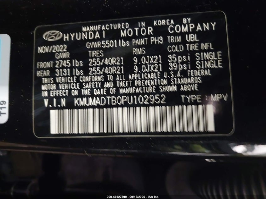 GENESIS GV70 2023 VIN KMUMADTB0PU102952