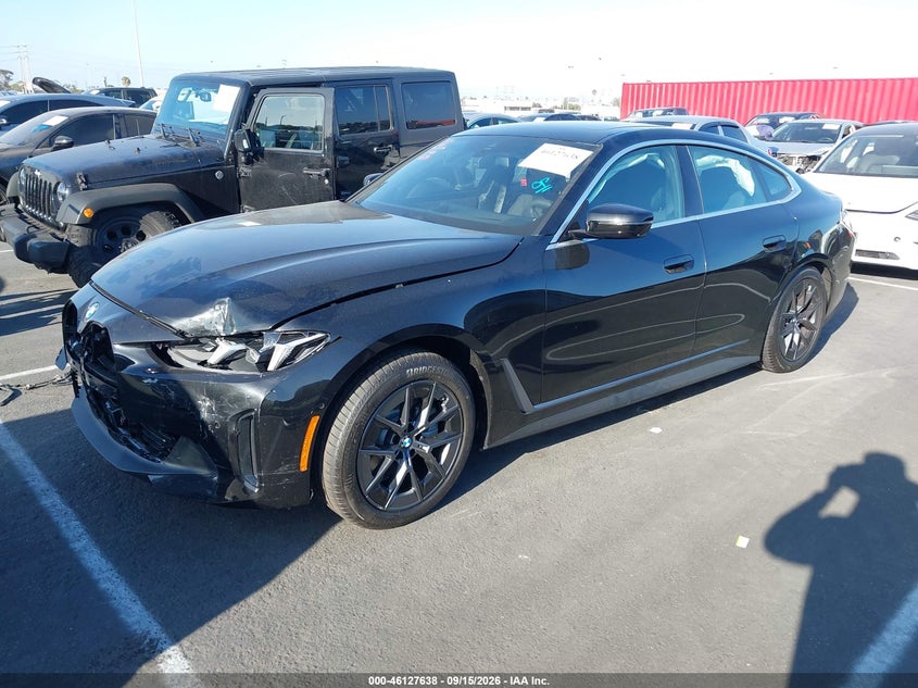 Vin: wby63hd03tfw75626, lot: 46627358, bmw i4 gran coupe edrive40 20262