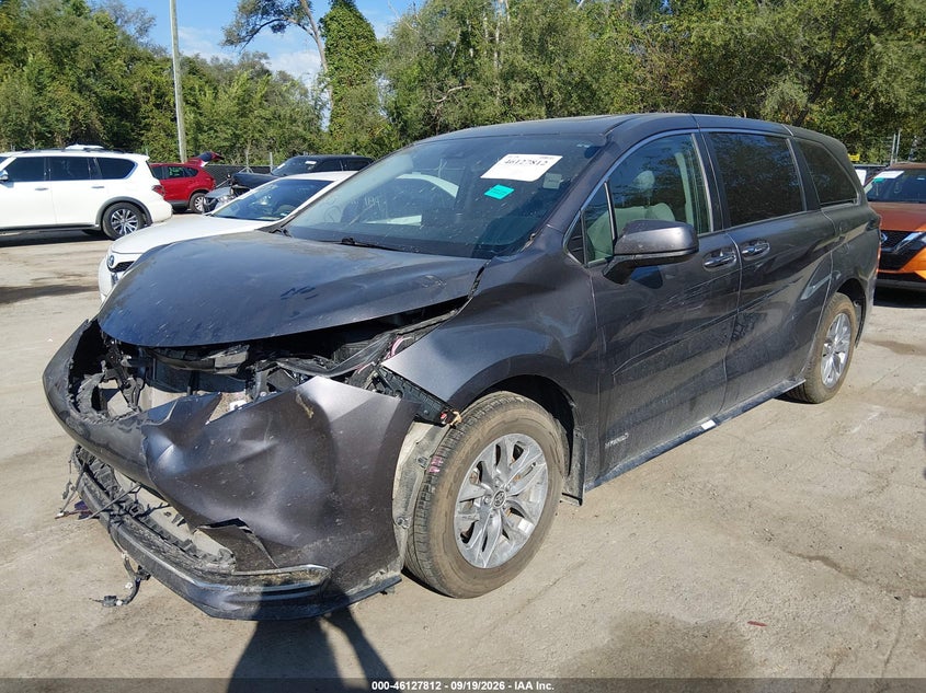 Vin: 5tdyrkec1ms043322, lot: 46627532, toyota sienna xle 20212