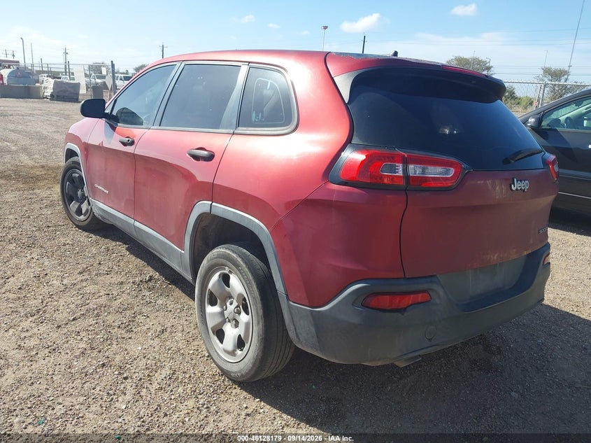 Vin: 1c4pjlab3fw579441, lot: 46627899, jeep cherokee sport 20153