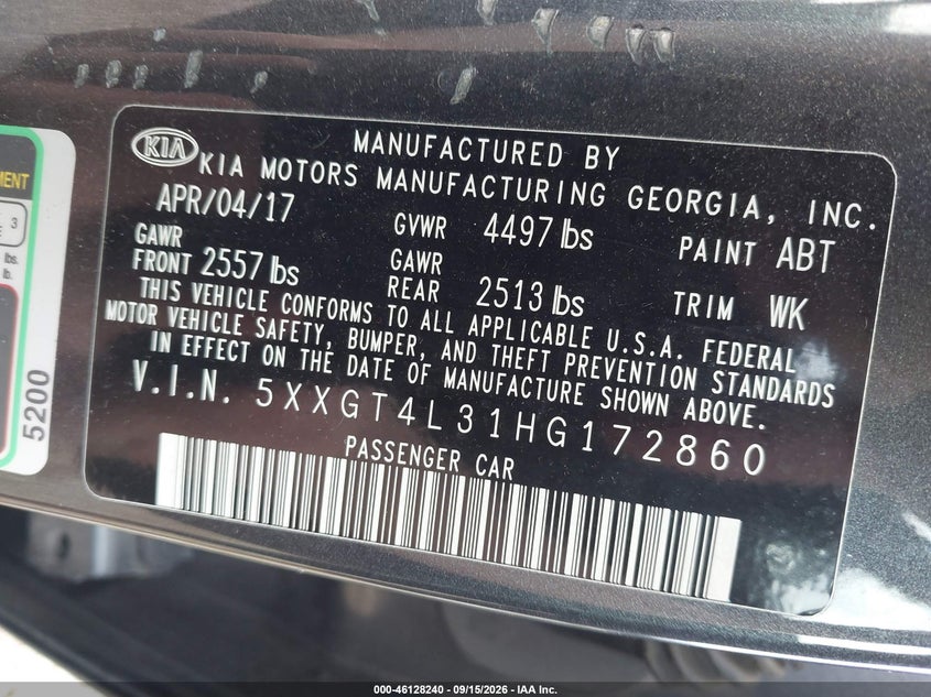 2017 KIA OPTIMA LX · Фото 9