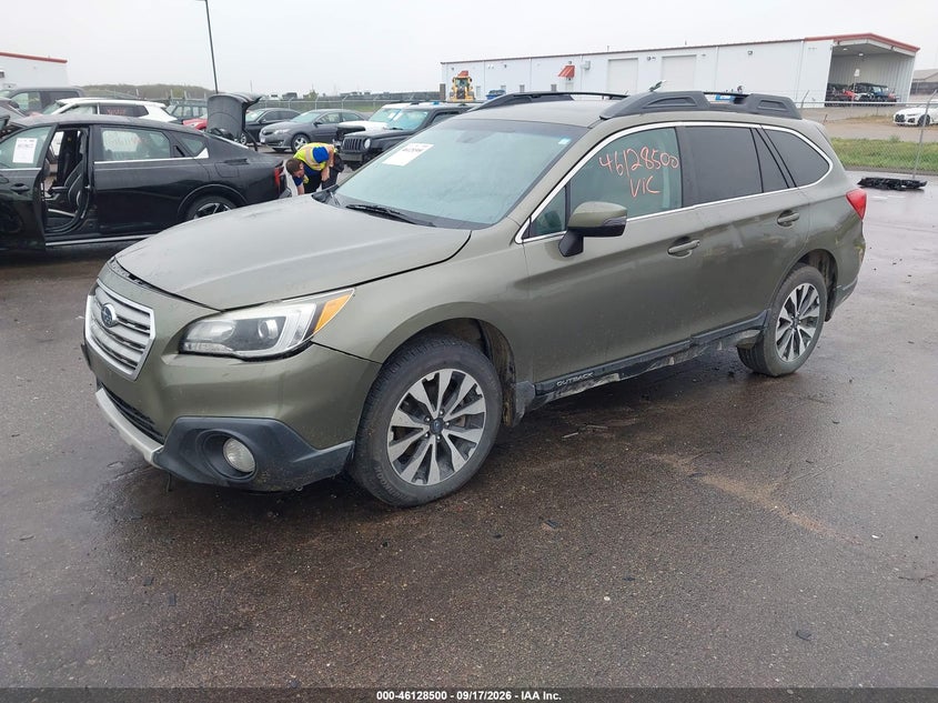 Vin: 4s4bsanc6f3304142, lot: 46628220, subaru outback 2.5i limited 20152