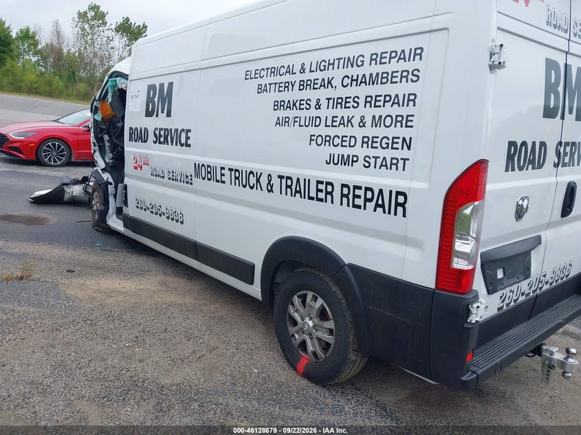 Vin: 3c6lrvdg0se527996, lot: 46628399, ram promaster 2500 slt high roof 159 wb 20253