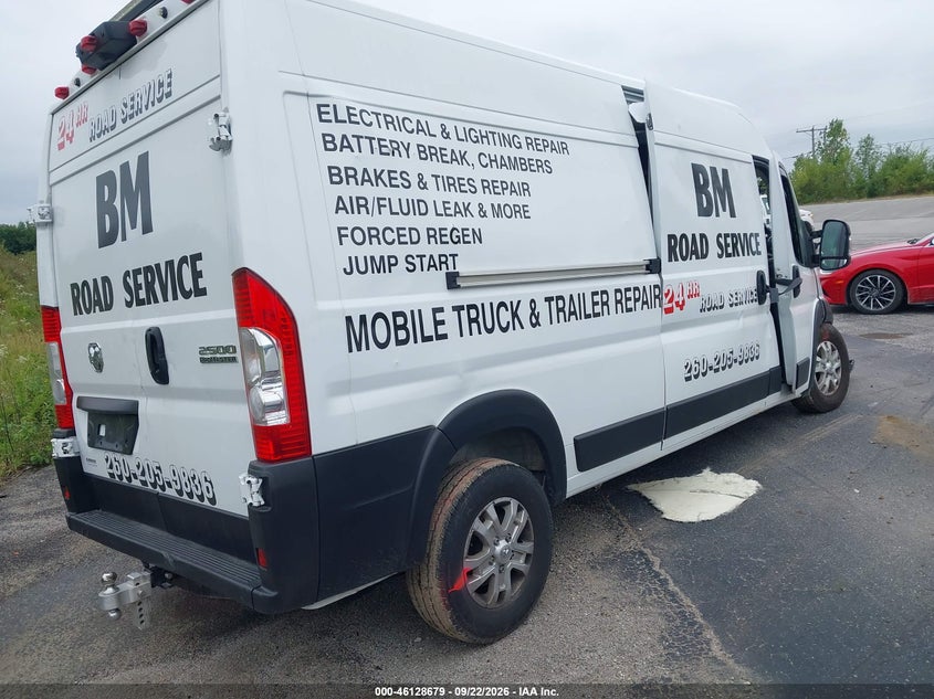 Vin: 3c6lrvdg0se527996, lot: 46628399, ram promaster 2500 slt high roof 159 wb 20254