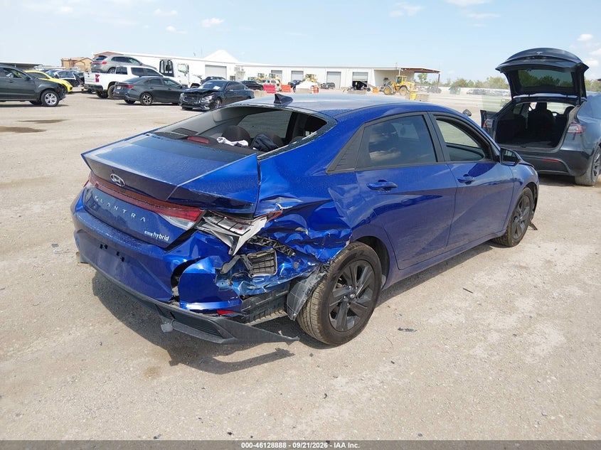 Vin: kmhlm4aj5nu018182, lot: 46628608, hyundai elantra hybrid blue 20224