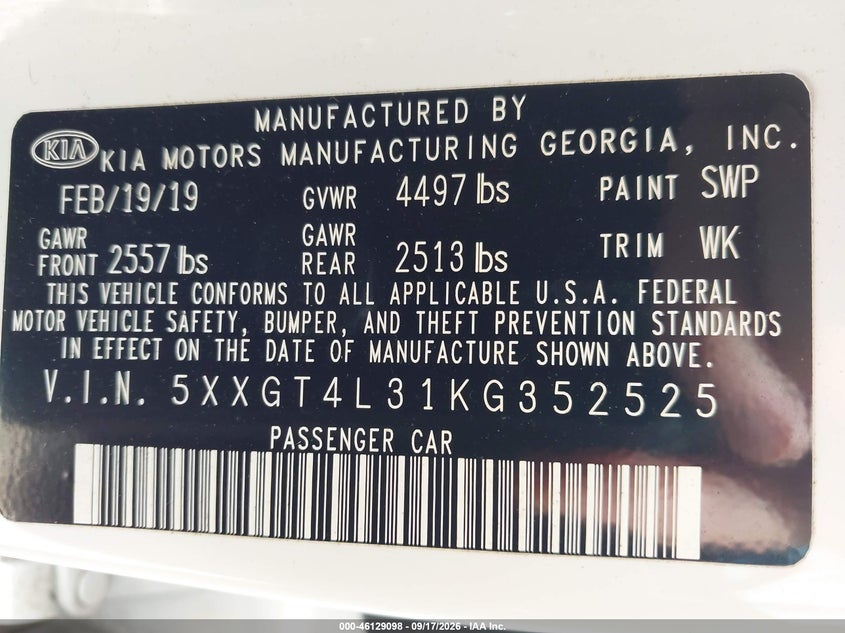 2019 KIA OPTIMA LX · Фото 9