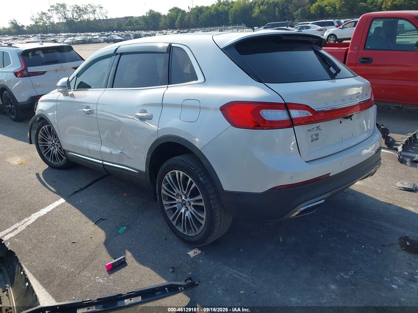 Vin: 2lmtj6lr6gbl32041, lot: 46628901, lincoln mkx reserve 20163