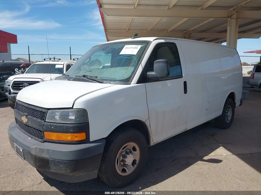 Vin: 1gcwgafp6l1272650, lot: 46628921, chevrolet express cargo rwd 2500 regular wheelbase wt 20202